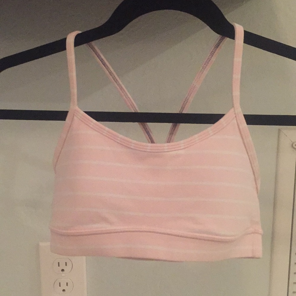 Lululemon striped “Flow Y” sports bra